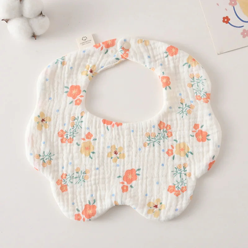 Soft Cotton Petal Baby Bib – Lightweight Summer Bib for Newborns