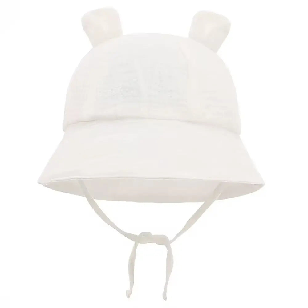 Solid Color Baby Bucket Hat – Soft Cotton Fisherman Sun Cap