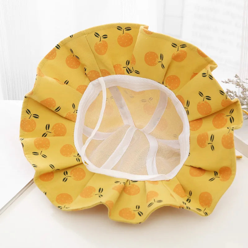 Fruit Print Baby Girl Bucket Hat – Cotton Summer Sun Hat