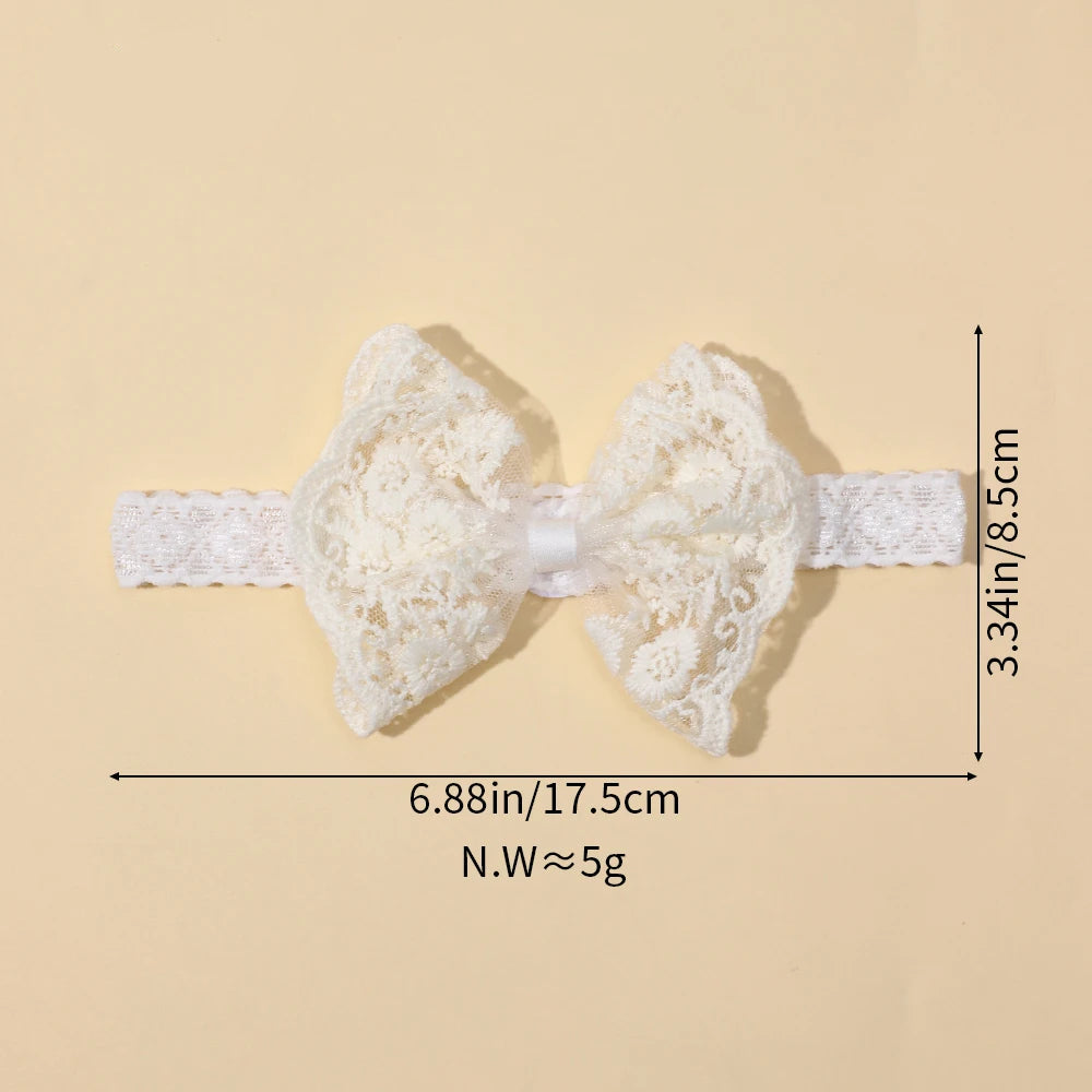 Soft Lace Bow Baby Girl Headband – Elastic Nylon Turban Hair Accessory