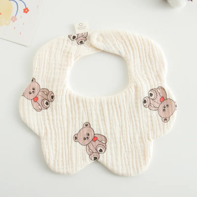 Soft Cotton Petal Baby Bib – Lightweight Summer Bib for Newborns