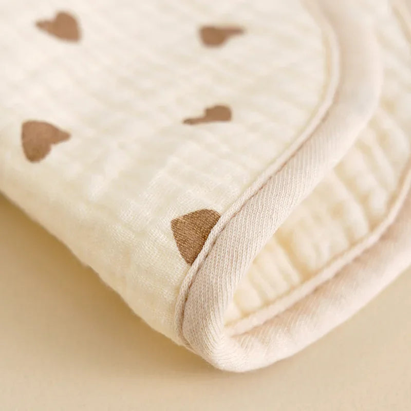U-Shaped Cotton Baby Bib – Soft Gauze Burp Cloth with Animal Print