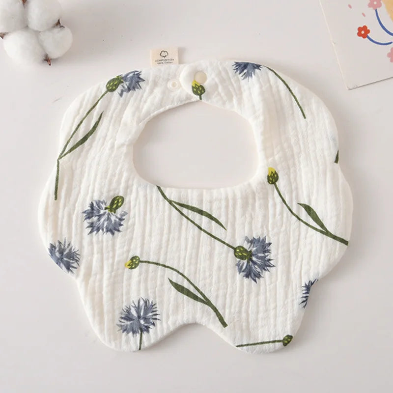Soft Cotton Petal Baby Bib – Lightweight Summer Bib for Newborns
