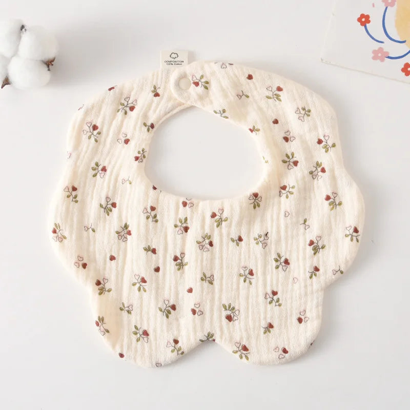 Soft Cotton Petal Baby Bib – Lightweight Summer Bib for Newborns