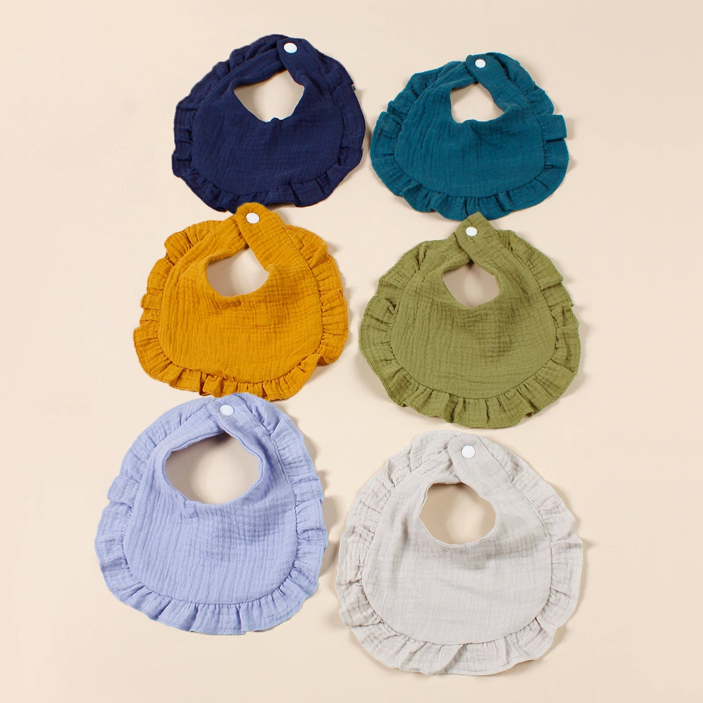 Cute Baby Bib Set – Soft Droplet-Shaped Toddler Bibs with Button Closure