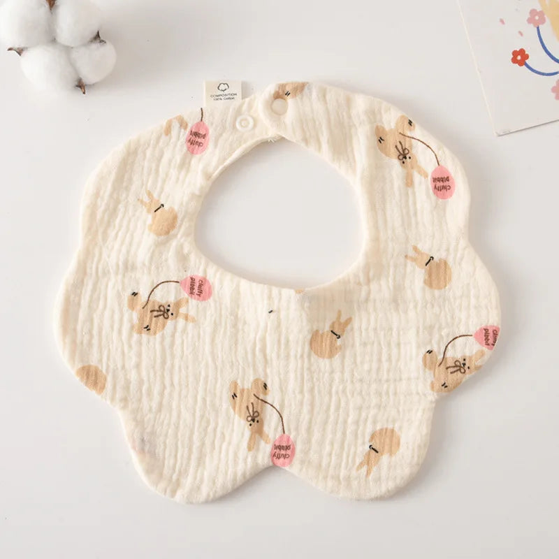 Soft Cotton Petal Baby Bib – Lightweight Summer Bib for Newborns