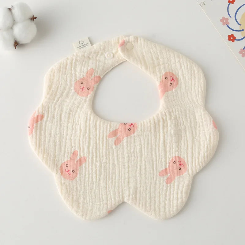 Soft Cotton Petal Baby Bib – Lightweight Summer Bib for Newborns