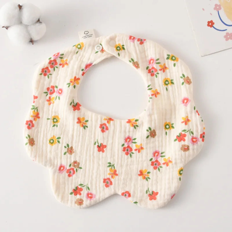 Soft Cotton Petal Baby Bib – Lightweight Summer Bib for Newborns