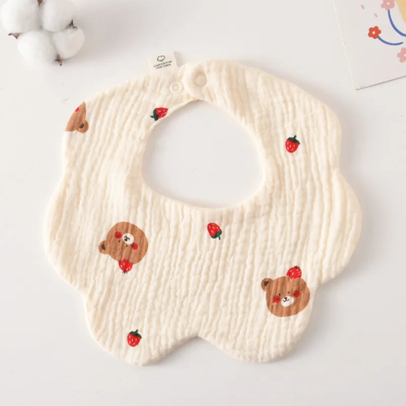 Soft Cotton Petal Baby Bib – Lightweight Summer Bib for Newborns