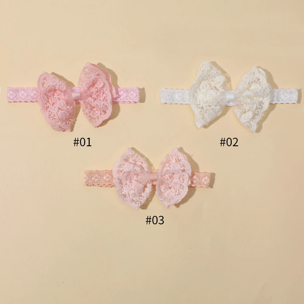 Soft Lace Bow Baby Girl Headband – Elastic Nylon Turban Hair Accessory