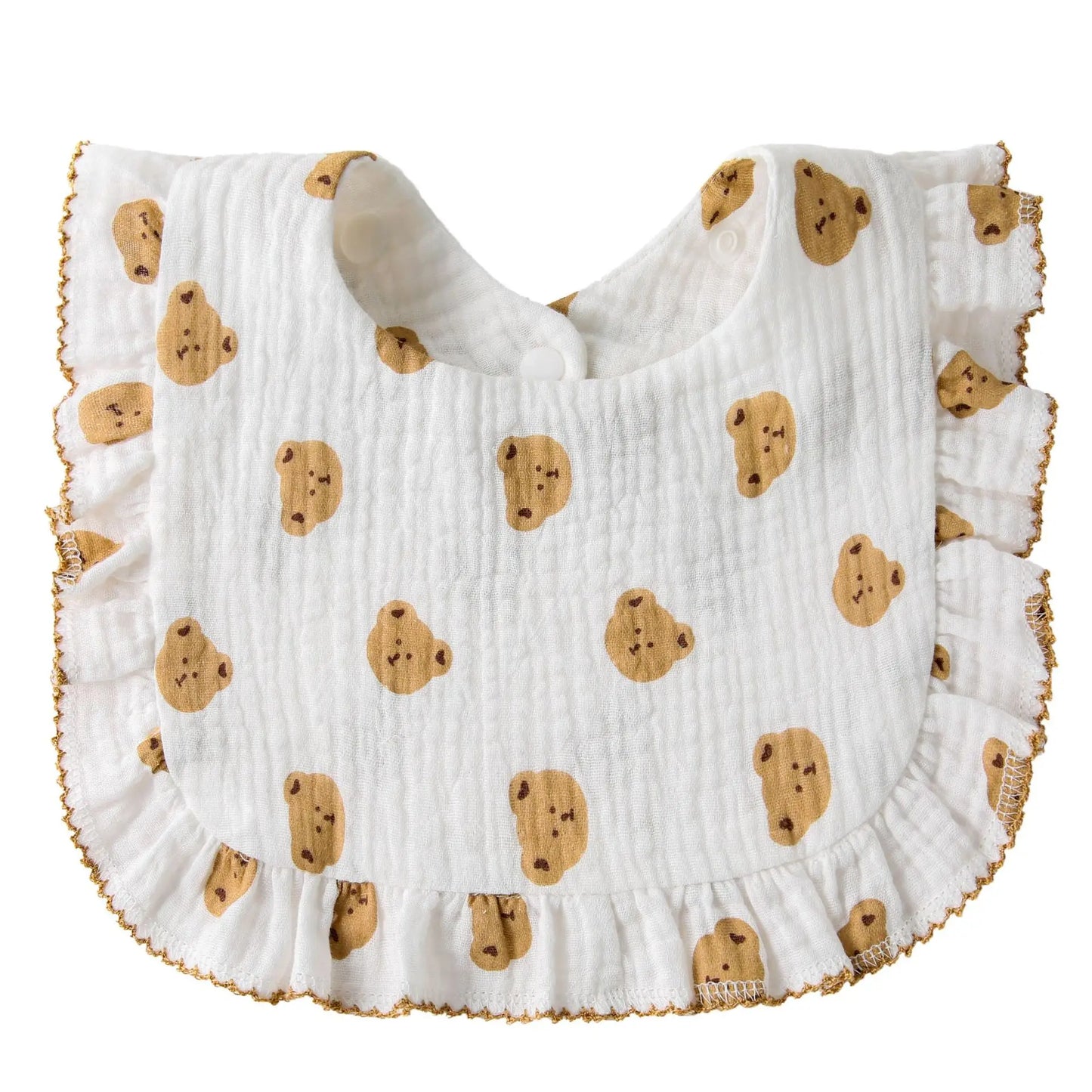 Lightweight Floral Baby Bib ā Soft Cotton Gauze & Towel, Dual-Use Burp Cloth