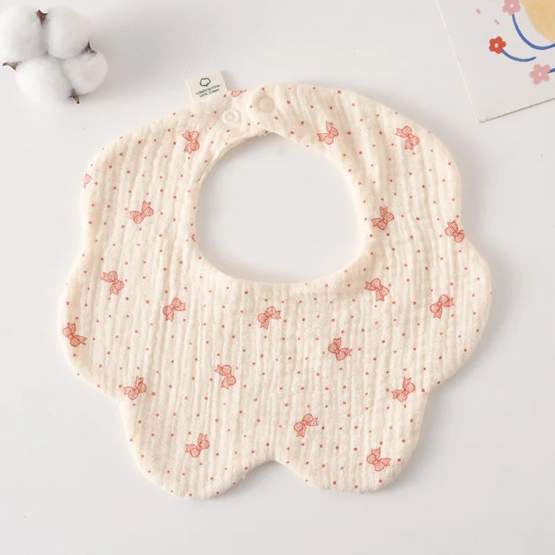 Soft Cotton Petal Baby Bib – Lightweight Summer Bib for Newborns
