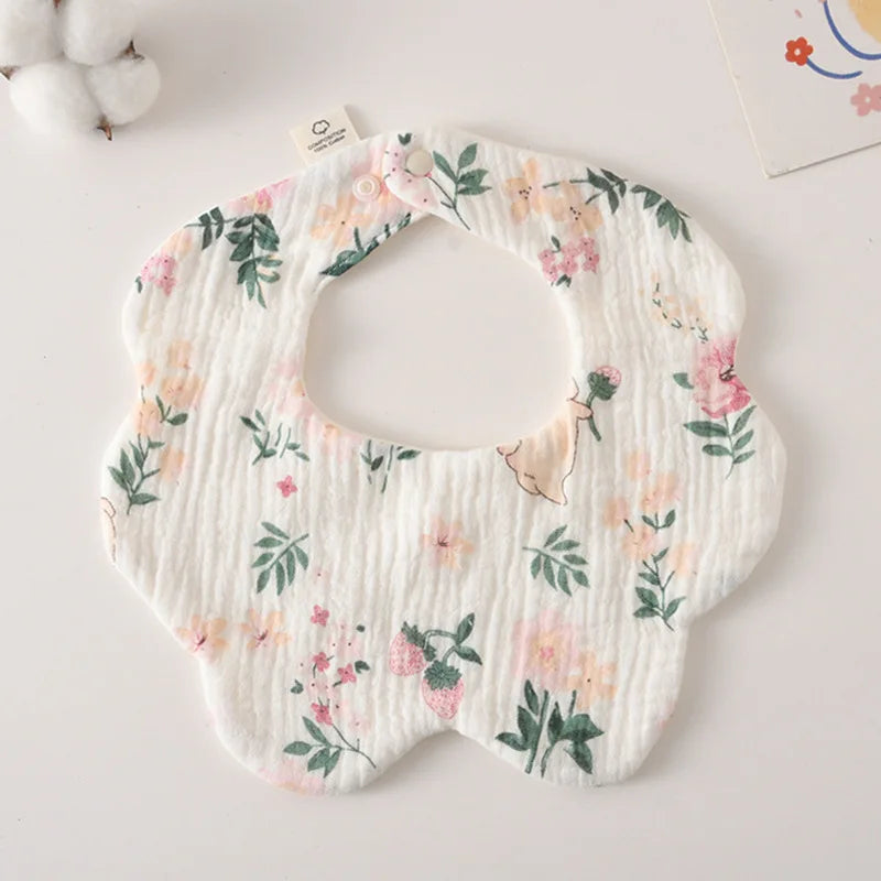 Soft Cotton Petal Baby Bib – Lightweight Summer Bib for Newborns