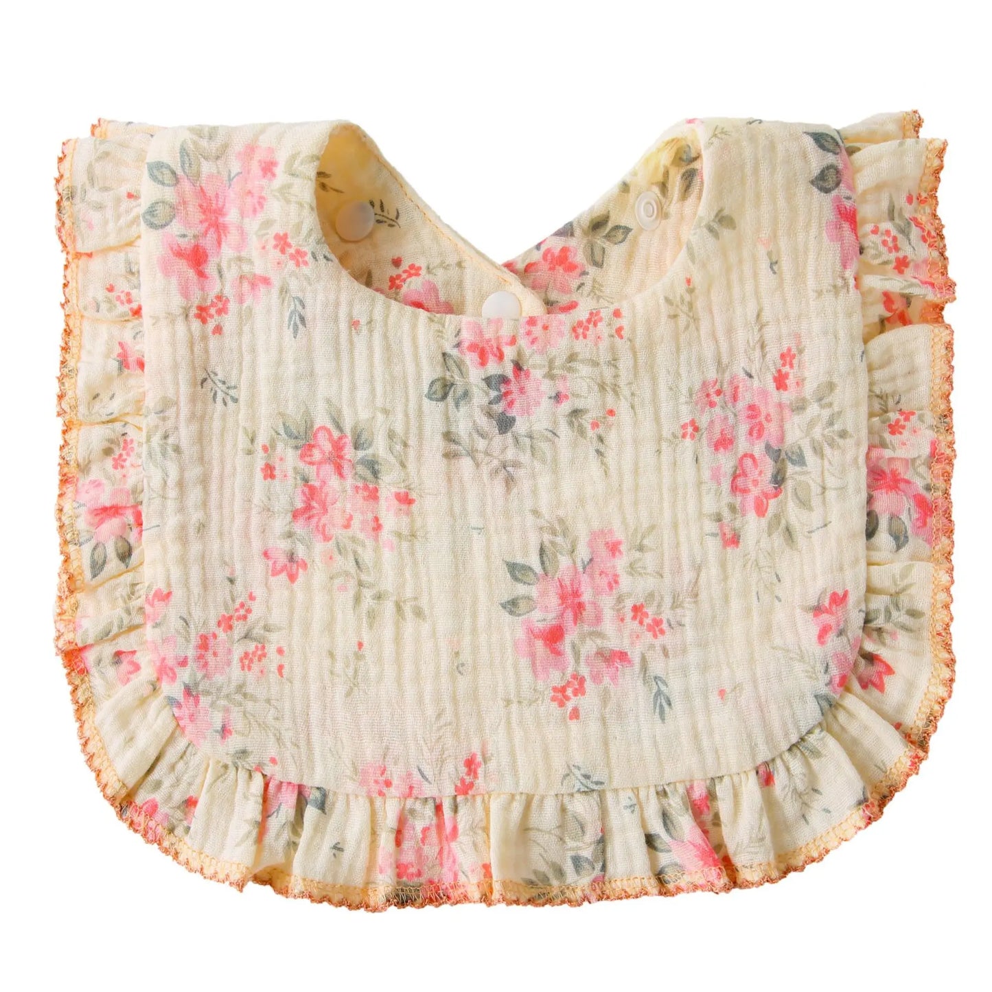 Lightweight Floral Baby Bib ā Soft Cotton Gauze & Towel, Dual-Use Burp Cloth