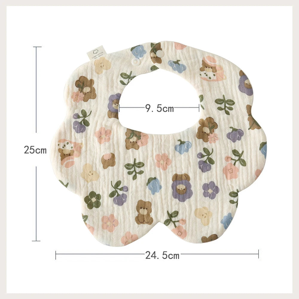 Soft Cotton Petal Baby Bib – Lightweight Summer Bib for Newborns