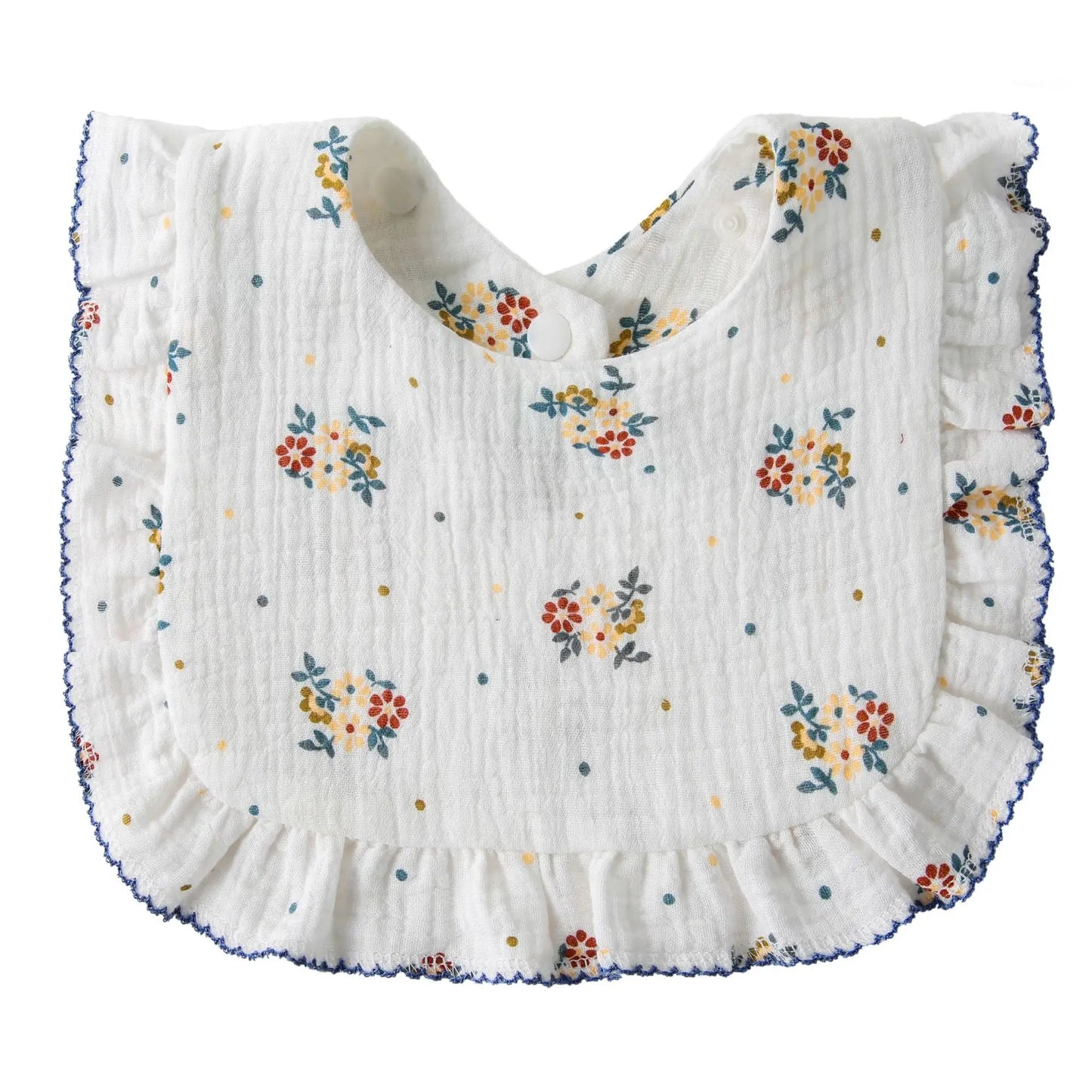 Lightweight Floral Baby Bib ā Soft Cotton Gauze & Towel, Dual-Use Burp Cloth