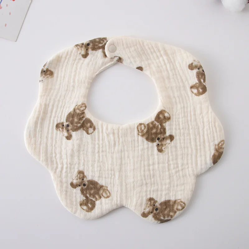 Soft Cotton Petal Baby Bib – Lightweight Summer Bib for Newborns