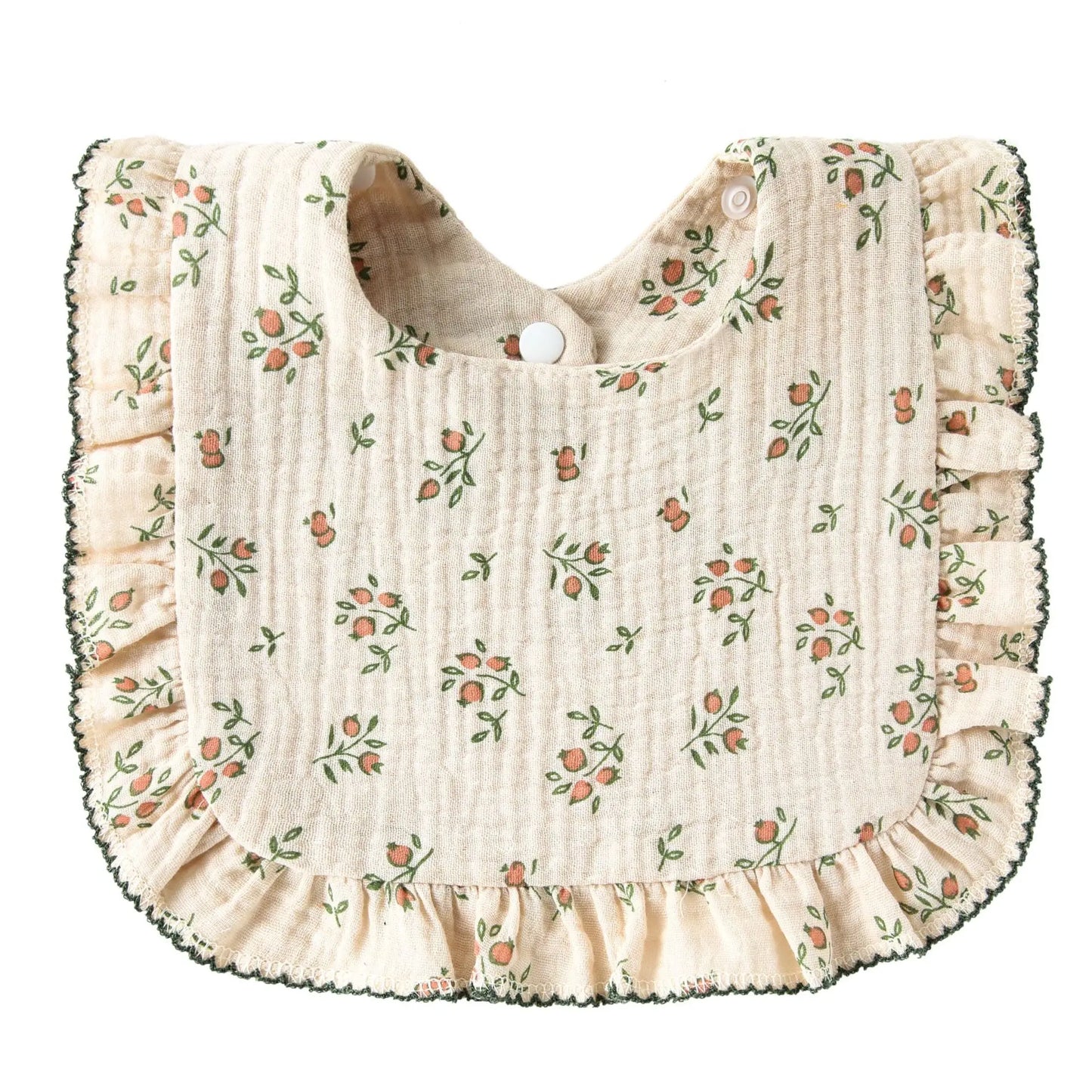 Lightweight Floral Baby Bib ā Soft Cotton Gauze & Towel, Dual-Use Burp Cloth