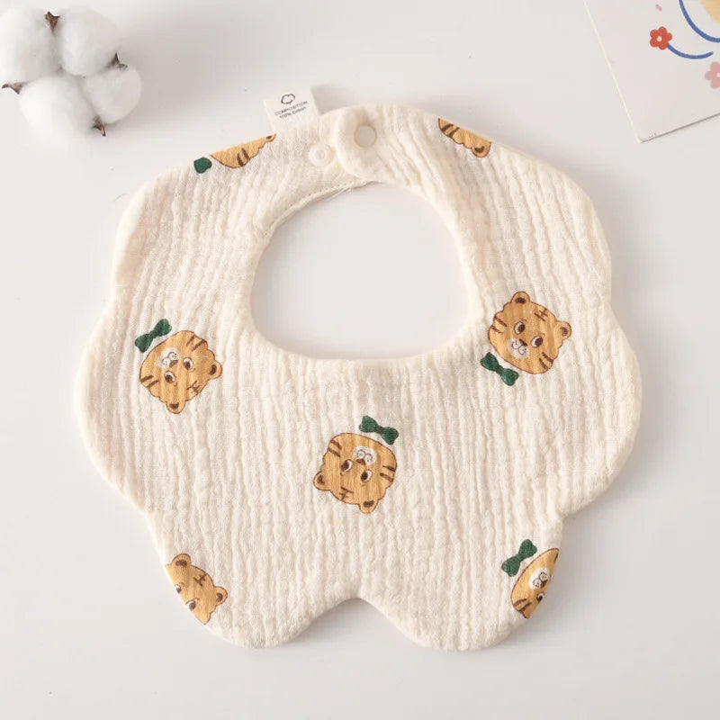 Soft Cotton Petal Baby Bib – Lightweight Summer Bib for Newborns
