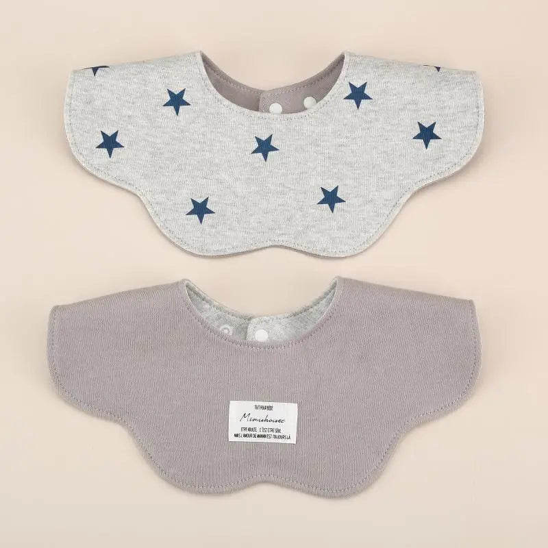 360° Rotatable Cotton Baby Bib – 6-Layer Double-Sided Animal Print