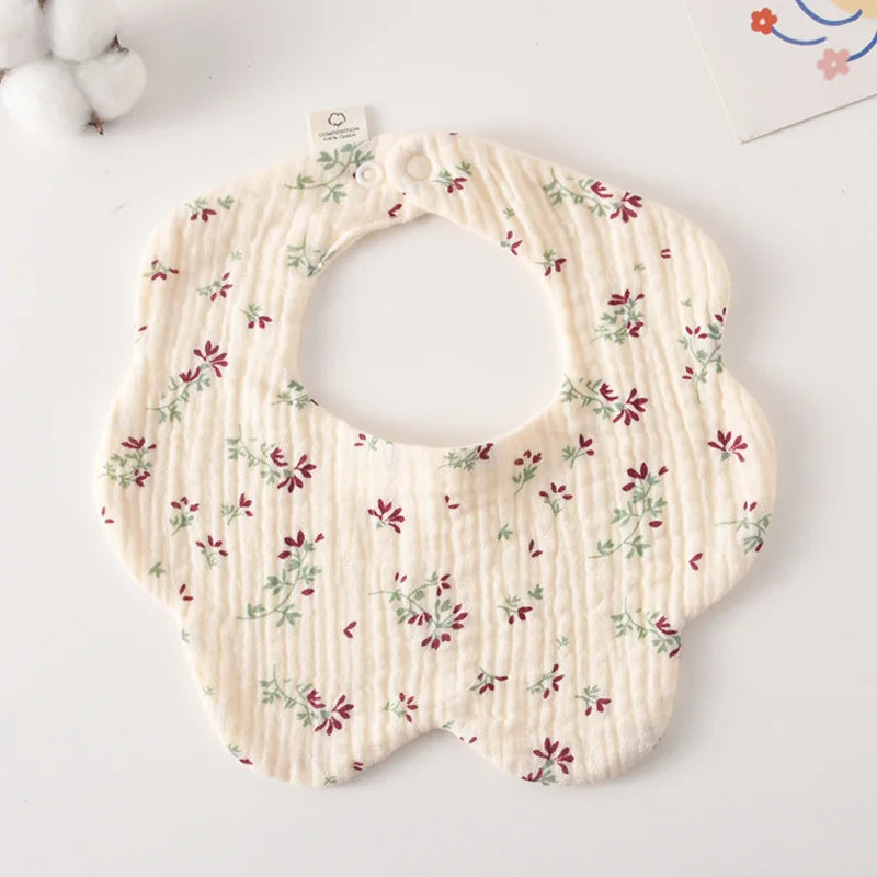 Soft Cotton Petal Baby Bib – Lightweight Summer Bib for Newborns