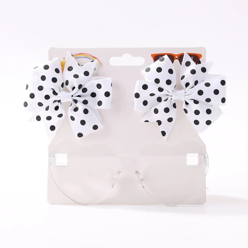 Sparkling Butterfly Hair Clip & Love Glasses Set – Fashion Kids Hair Accessories