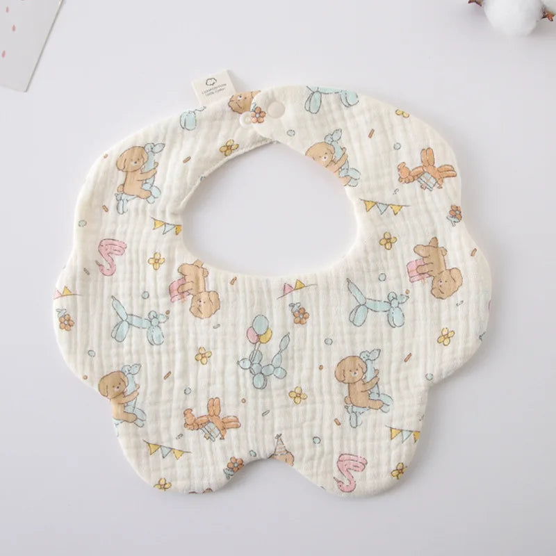 Soft Cotton Petal Baby Bib – Lightweight Summer Bib for Newborns