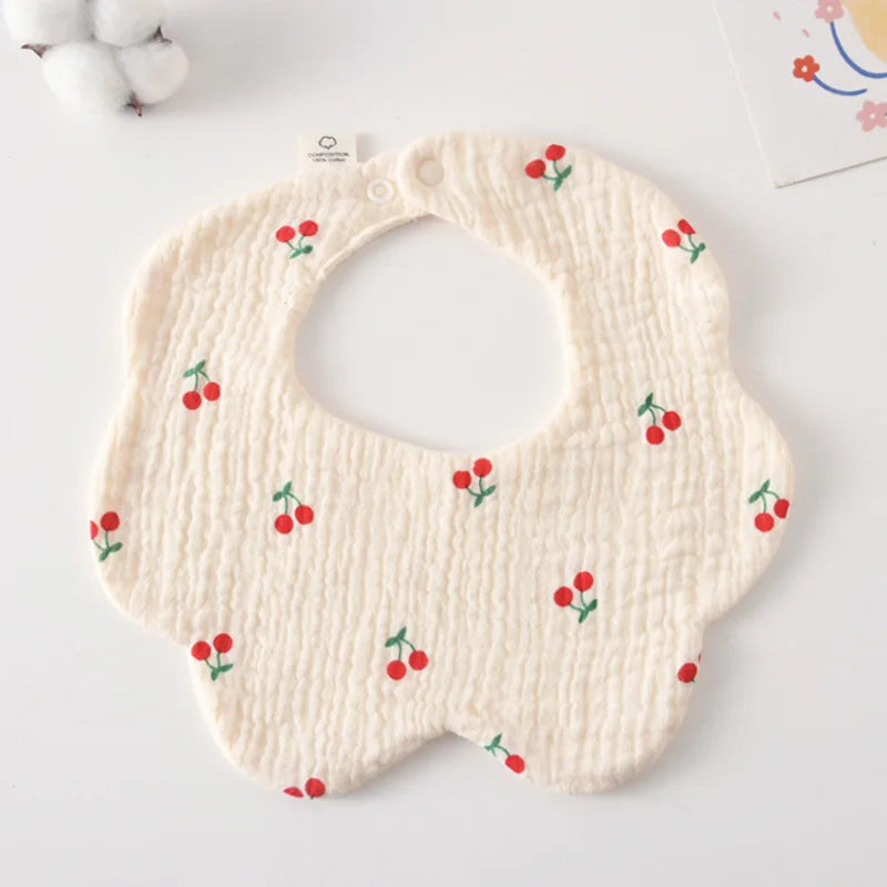 Soft Cotton Petal Baby Bib – Lightweight Summer Bib for Newborns