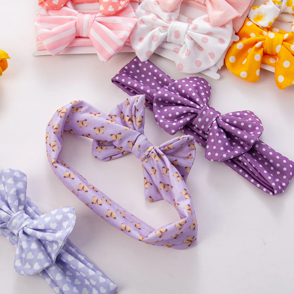 3Pcs/Set Printed Baby Headbands – Cotton Bow Hairbands