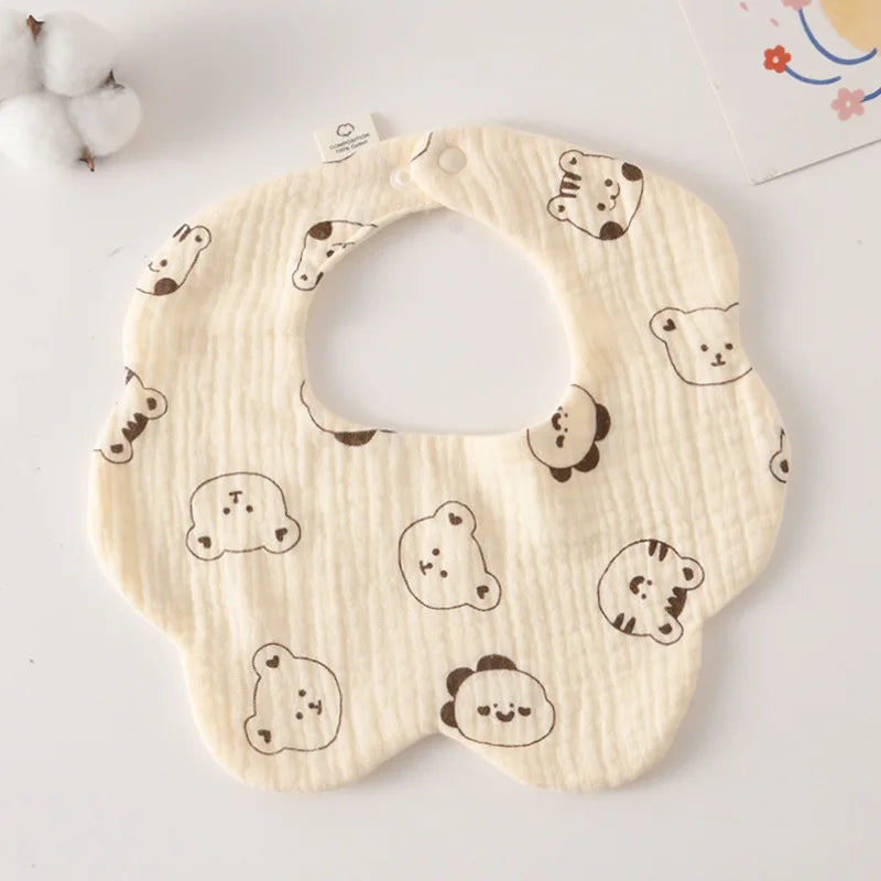 Soft Cotton Petal Baby Bib – Lightweight Summer Bib for Newborns