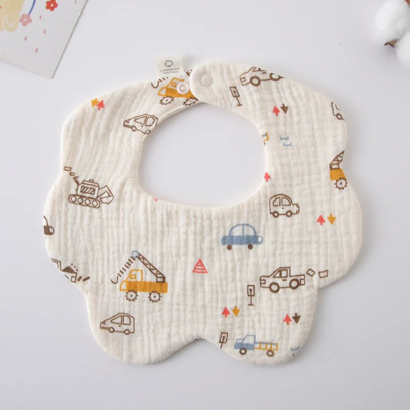 Soft Cotton Petal Baby Bib – Lightweight Summer Bib for Newborns