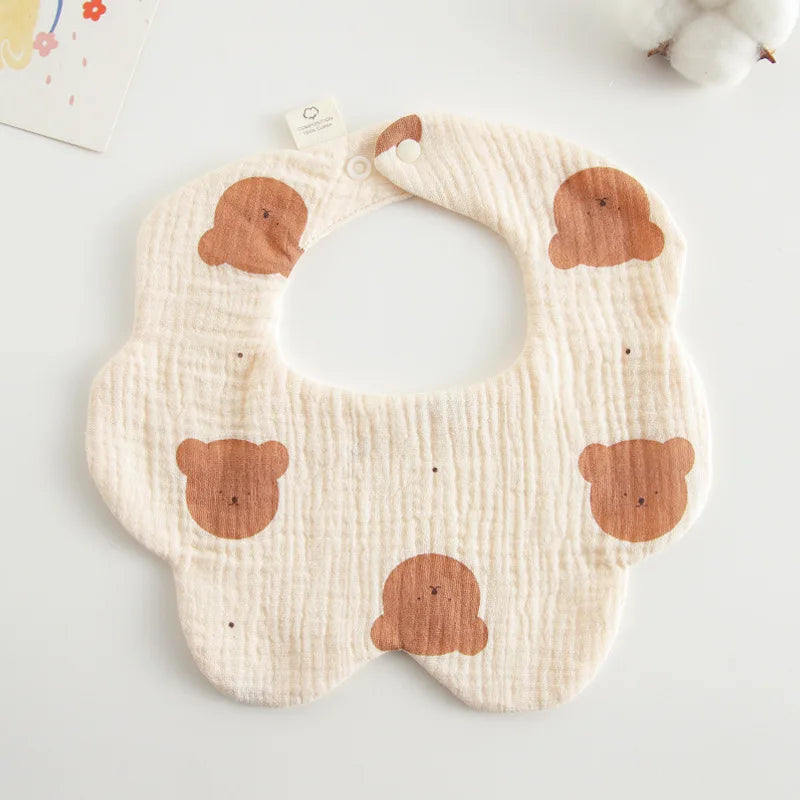 Soft Cotton Petal Baby Bib – Lightweight Summer Bib for Newborns