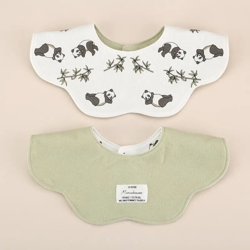 360° Rotatable Cotton Baby Bib – 6-Layer Double-Sided Animal Print