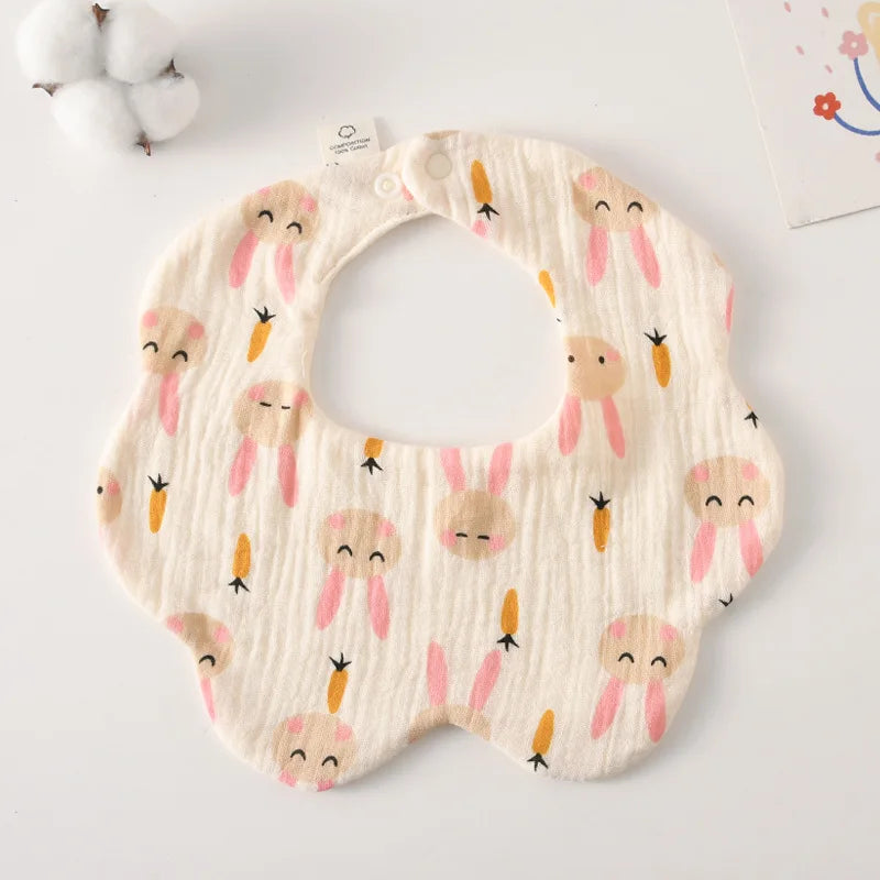 Soft Cotton Petal Baby Bib – Lightweight Summer Bib for Newborns