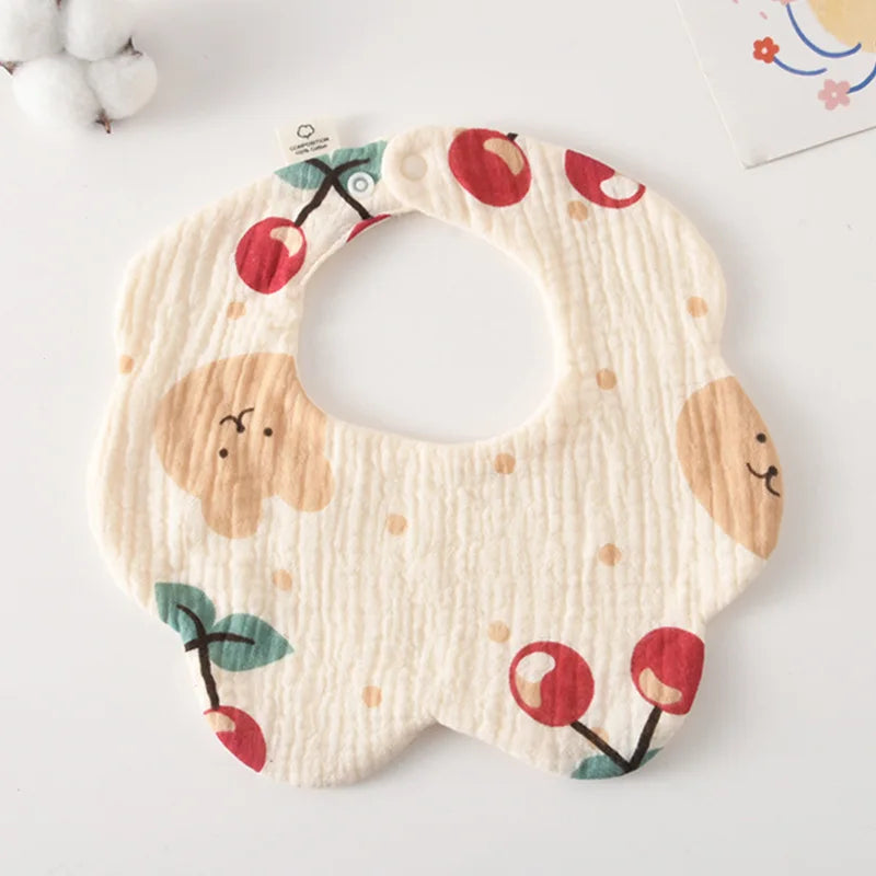 Soft Cotton Petal Baby Bib – Lightweight Summer Bib for Newborns