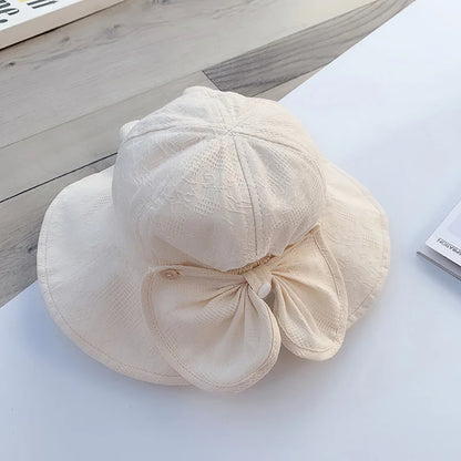 Princess Baby Girl Bucket Hat – Cotton Sun Hat with Big Bow