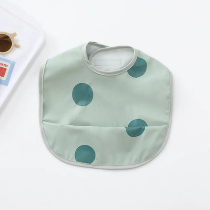 Waterproof Cartoon Baby Bib with Pocket – PU Feeding Apron for Toddlers
