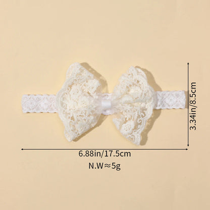 Soft Lace Bow Baby Girl Headband – Elastic Nylon Turban Hair Accessory