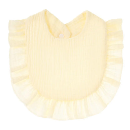 Soft Cotton Bib for Babies – Ruffle Trim Feeding & Drool Bib