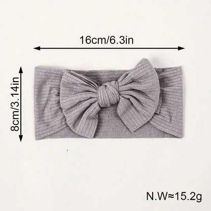 3Pcs Knit Baby Headband Set – Soft Elastic Nylon Bow Headbands