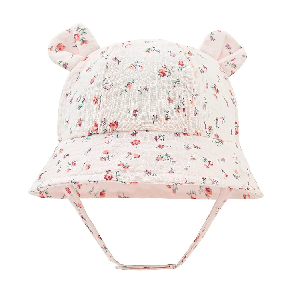 Solid Color Baby Bucket Hat – Soft Cotton Fisherman Sun Cap