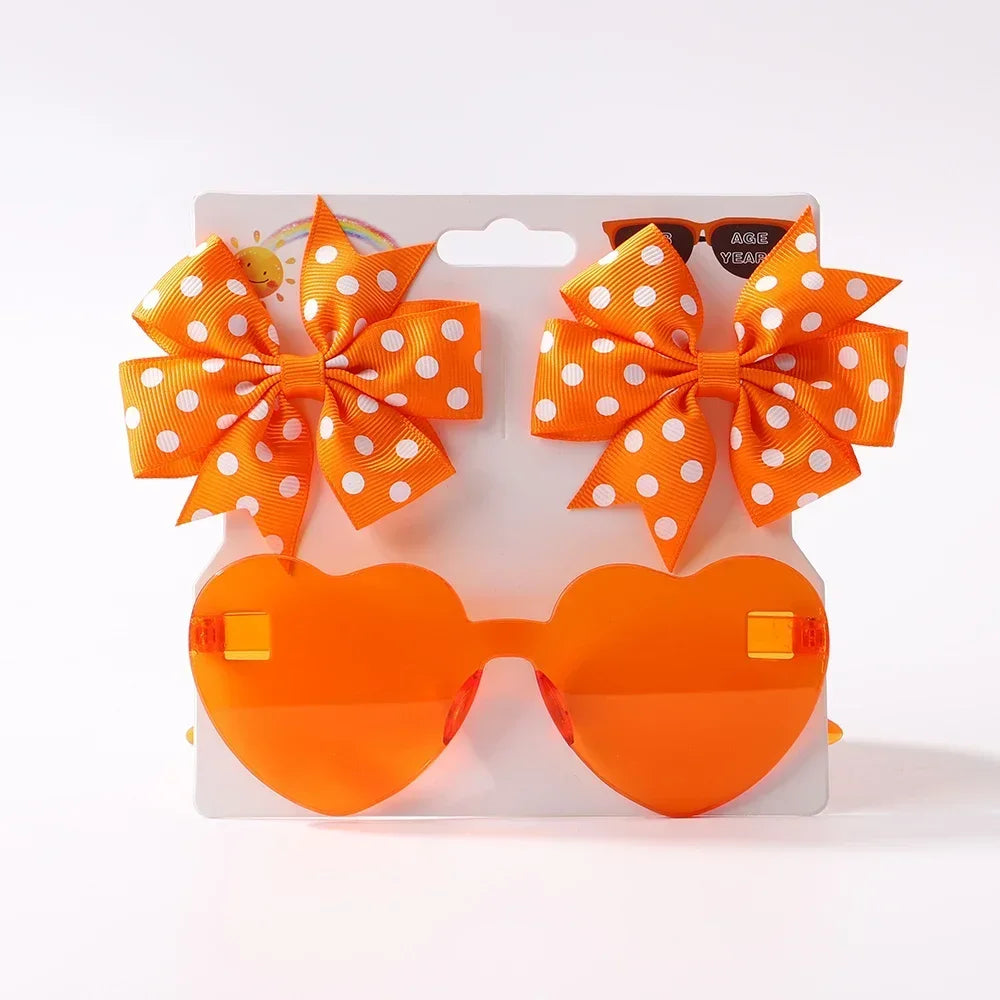Sparkling Butterfly Hair Clip & Love Glasses Set – Fashion Kids Hair Accessories