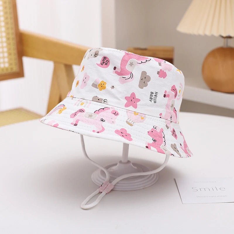 Panama Baby Sun Hat – Cotton Cartoon Summer Bucket Hat