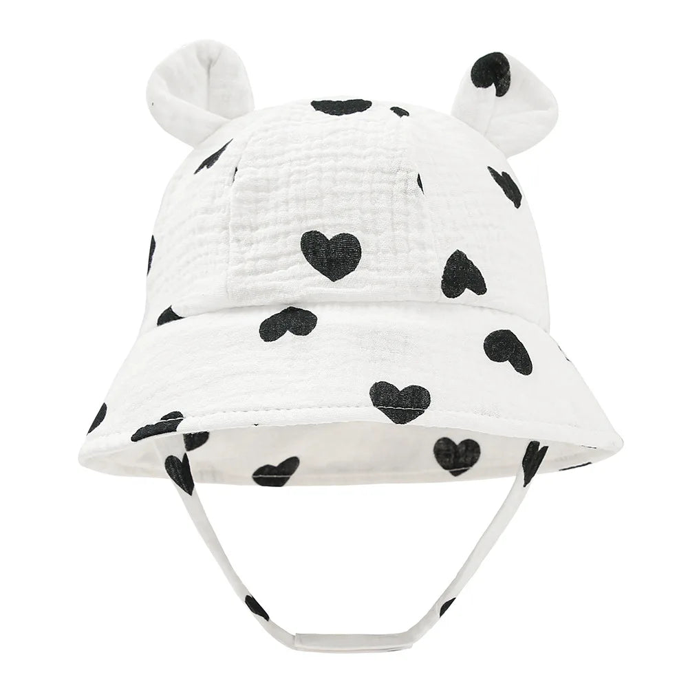 Solid Color Baby Bucket Hat – Soft Cotton Fisherman Sun Cap