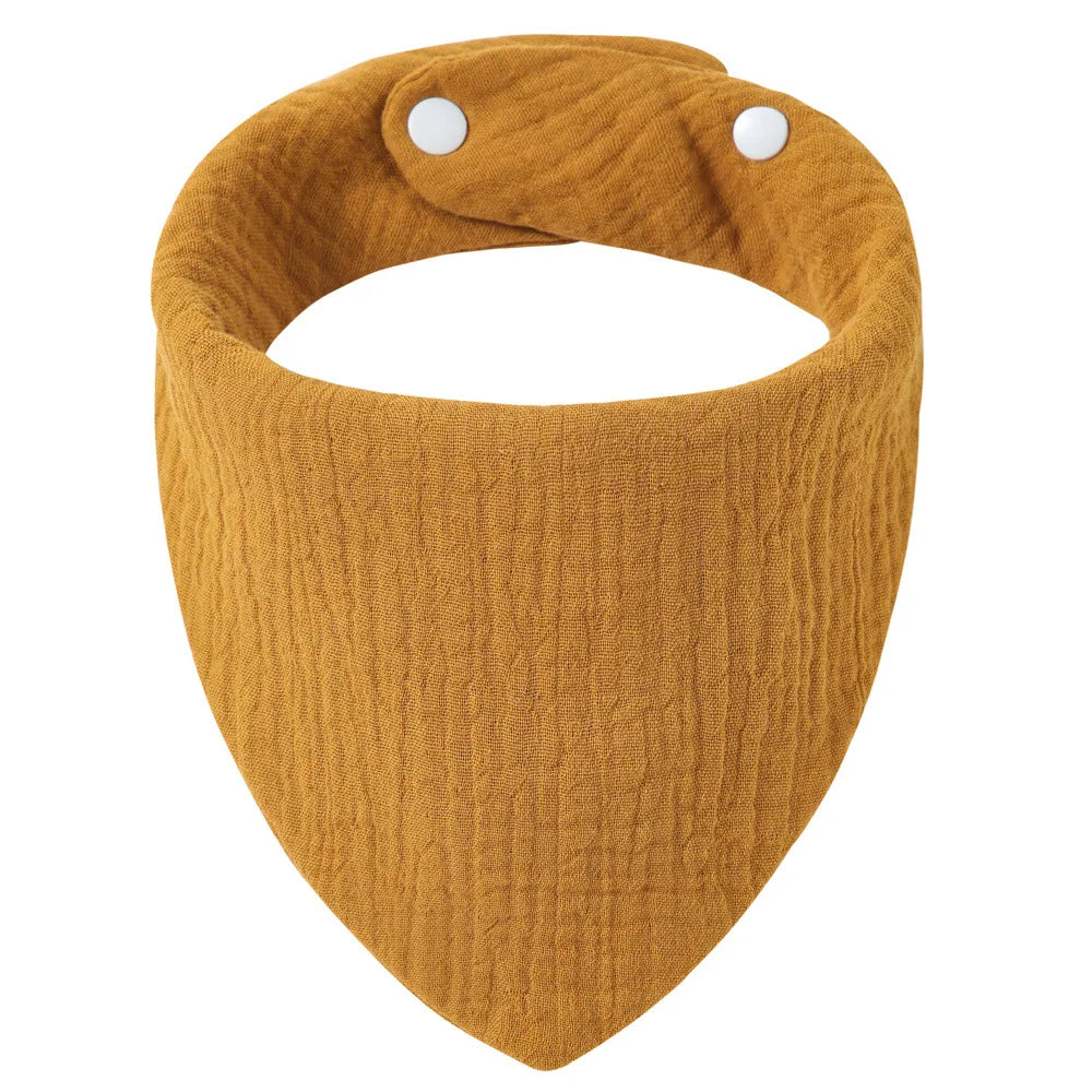 Crepe Cotton Baby Bandana Bib – Soft Triangle Feeding & Drool Cloth for Newborns