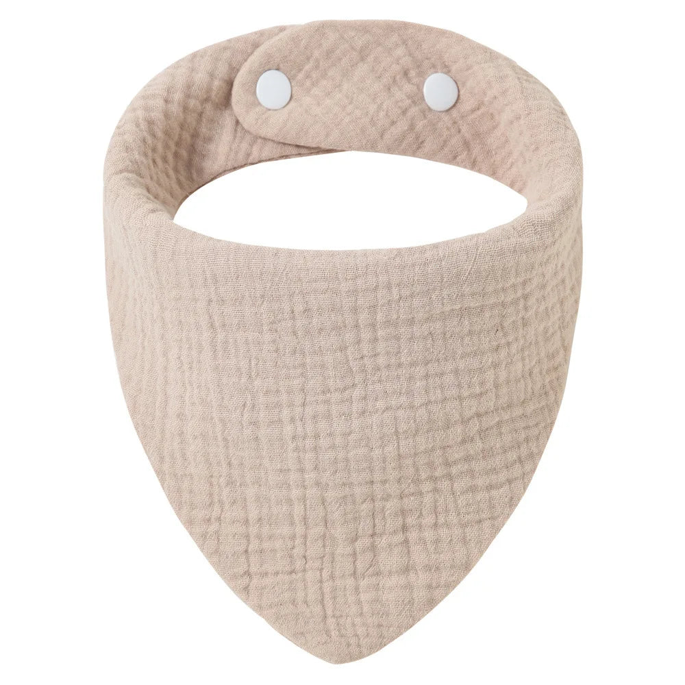 Crepe Cotton Baby Bandana Bib – Soft Triangle Feeding & Drool Cloth for Newborns