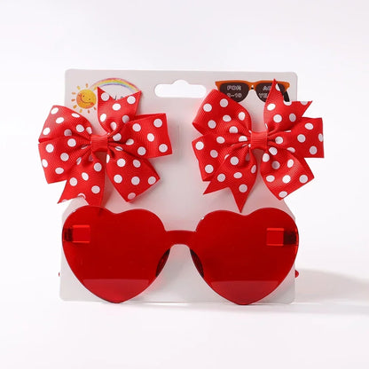 Sparkling Butterfly Hair Clip & Love Glasses Set – Fashion Kids Hair Accessories
