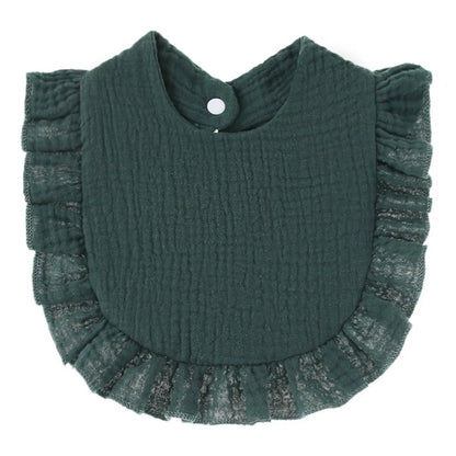 Soft Cotton Bib for Babies – Ruffle Trim Feeding & Drool Bib