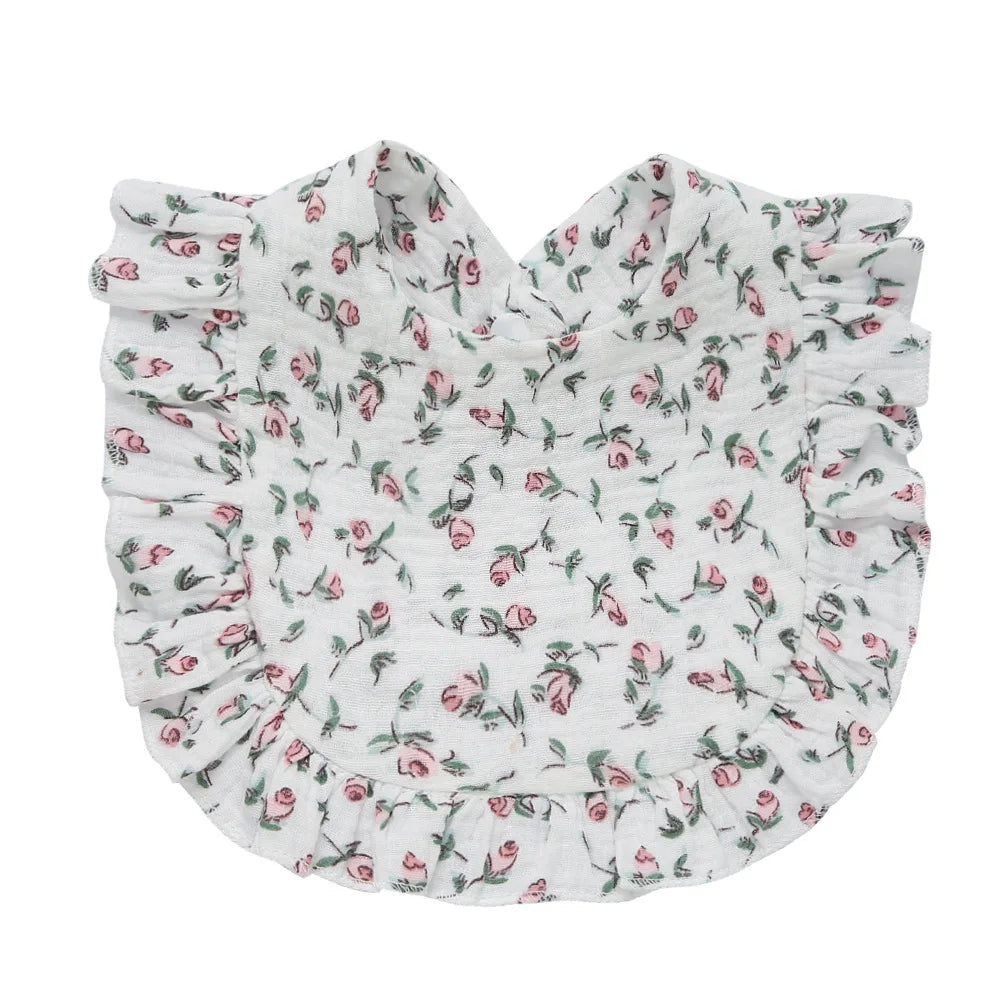 Soft Cotton Bib for Babies – Ruffle Trim Feeding & Drool Bib
