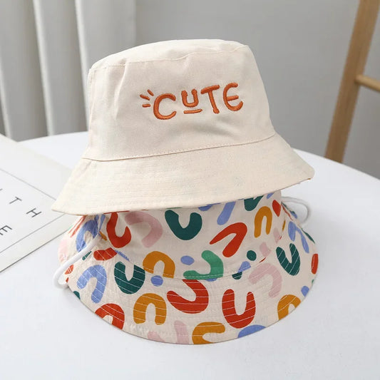 Double-Sided Baby Bucket Hat – Embroidered Cotton Summer Sun Cap